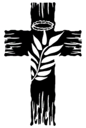 Cross in black with palm