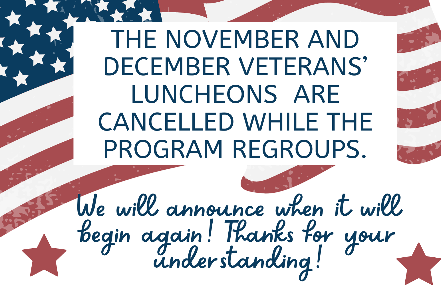 The Veterans’ Luncheon scFriday, September is heduled for (1)